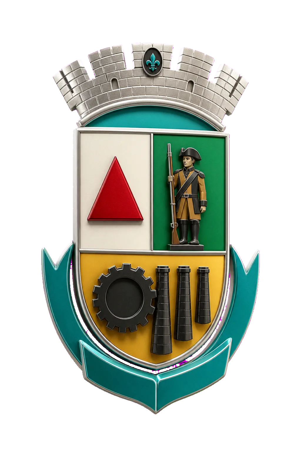 Brasão tridimensional de Vespasiano
