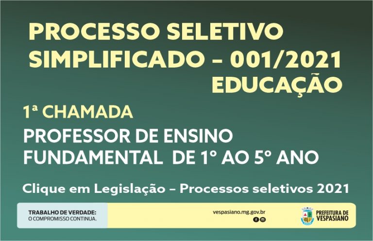 1ª Chamada PEB I Ensino Fundamental