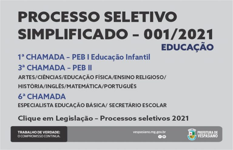 Chamadas PSS Educação