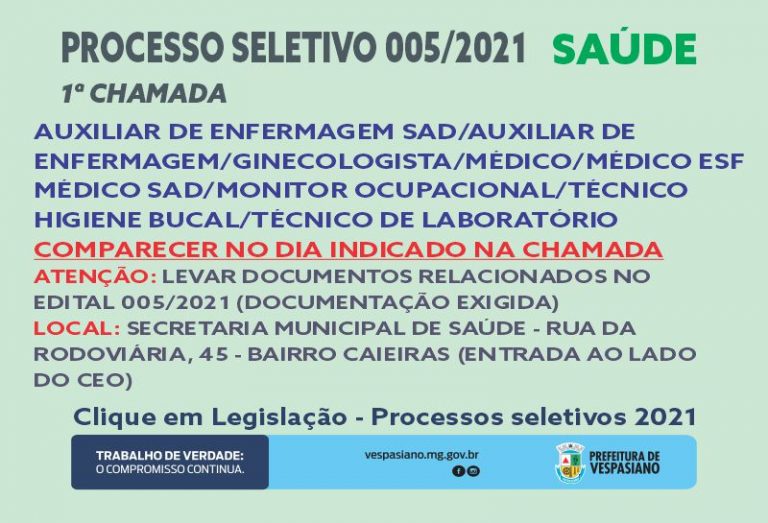 1ª CHAMADA SAÚDE