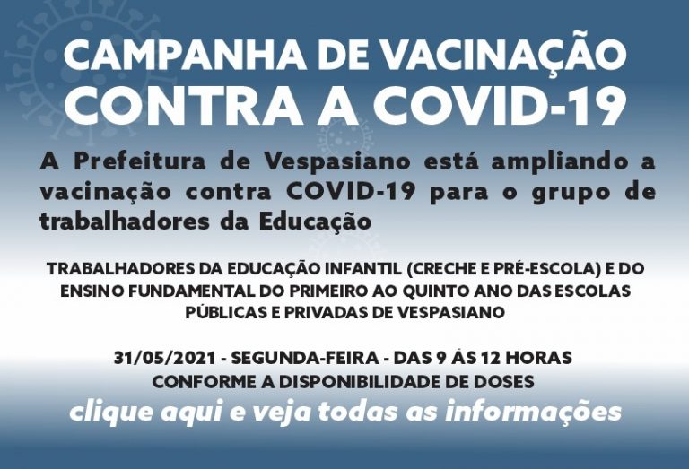 Vacinação Trabalhadores da Educação