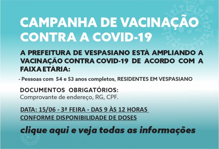 Vacinação 54 e 53 anos