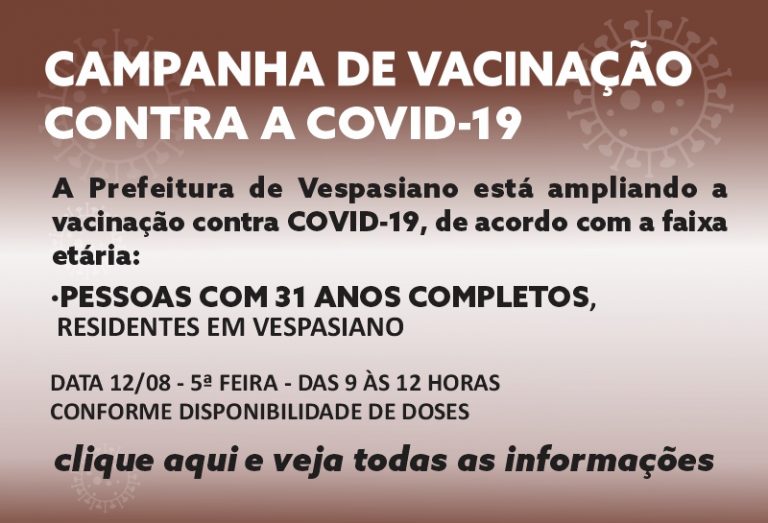 Vacinação contra COVID-19 para maiores de 31 anos