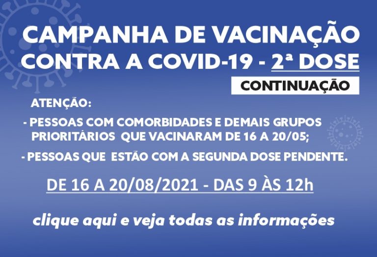 Vacinação contra COVID-19 – segunda dose