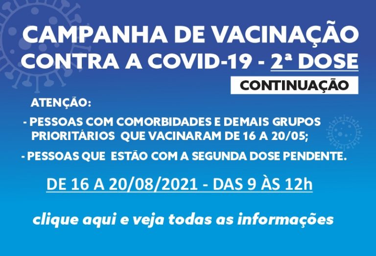 Vacinação contra COVID-19 – segunda dose