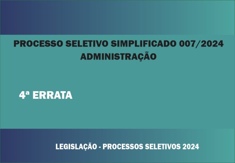 4ª Errata PSS 007/2024